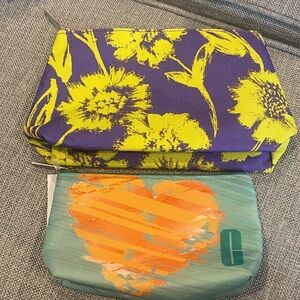 2 Small Clinique Brand Cosmetic Bags
